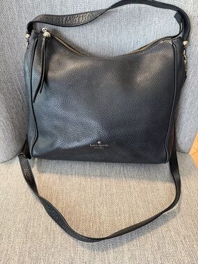 Kate Spade Black Pebbled Leather Hobo Shoulder Bag